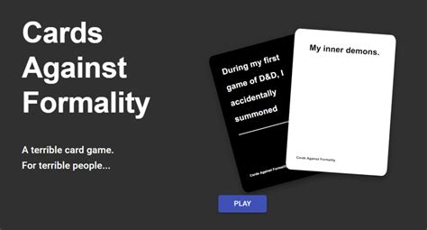 cards against humanity original|Cards Against Formality .